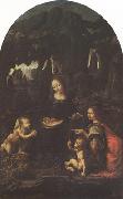 LEONARDO da Vinci Virgin of th Rock (mk08) oil on canvas